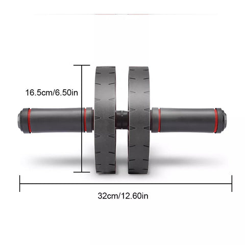 Dual-wheel ab roller with rebound assist – front view
Home workout ab roller with non-slip grips
Ab core trainer – side view with ergonomic handles
Ab wheel fitness roller in black with red detailing