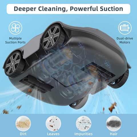 Pool Cleaning Robot in Use – Side View in Pool