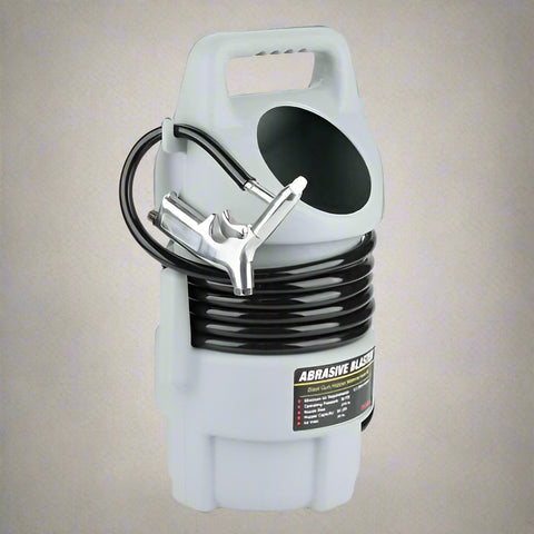 “Heavy-duty portable abrasive sandblaster with canister”
“Compact rust remover tool side profile”
“Sandblaster rust remover kit components”