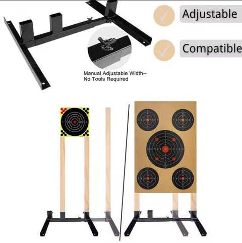 New Adjustable Outdoor Target Stand – Paper Target Holder Base, Fits 1x2 Wood Supports, Includes Clips & Stakes - with | Sold by Uncle Wiener's Wholesale