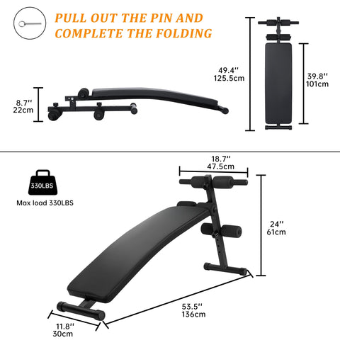 New Adjustable Sit - Up Bench – 330 lbs Capacity Ab Workout Bench for Home Gym Foldable, 4 - Level Height AMEEB101 - with | Sold by Uncle Wiener's Wholesale