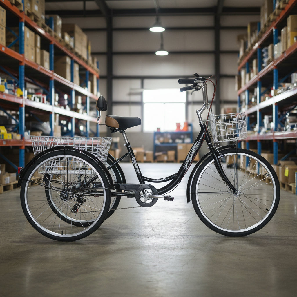 Foldable adult tricycle for easy storage and portability