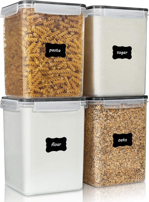 Stackable BPA-free kitchen pantry storage containers