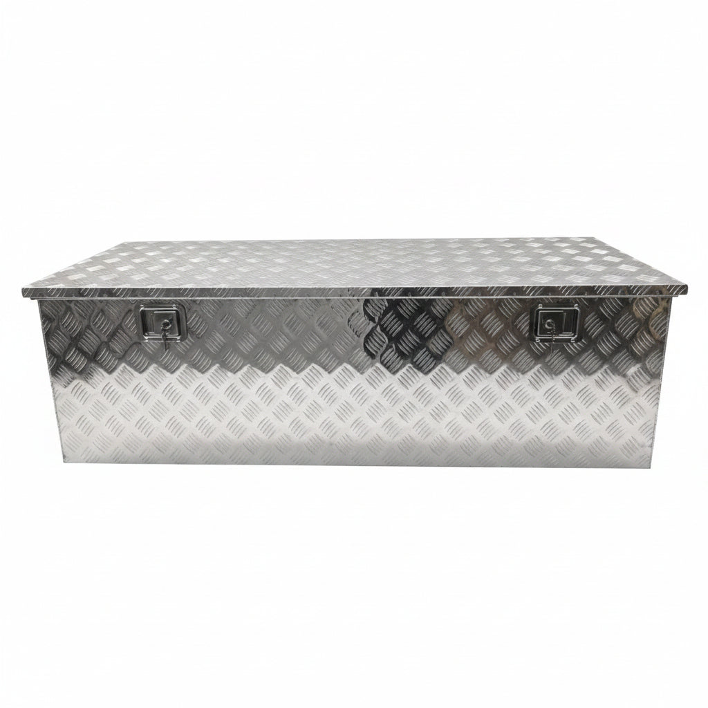 Heavy-Duty Aluminum Lockable Tool Box Open View
Lightweight Aluminum Storage Chest for Tools
Truck Bed Lockable Aluminum Tool Storage Box
