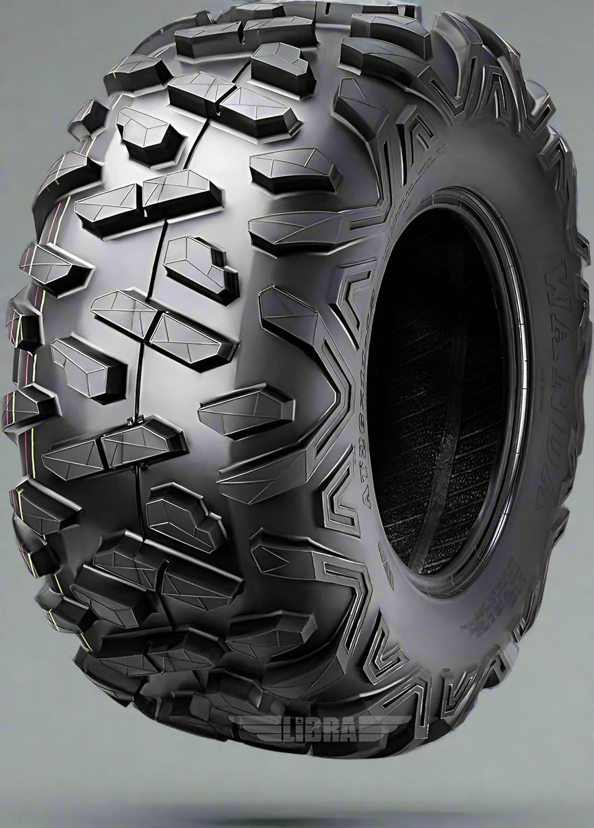 ATV mud tire profile with deep lug pattern
Sidewall view of ATV radial tire 27x10-14
Front view of tread design for all-terrain performance
UTV tire side-by-side with deep mud grooves
Radial ATV tire mounted on utility rim