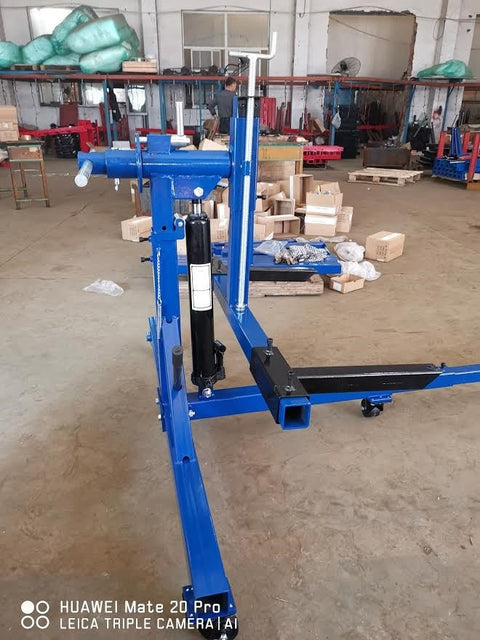 Automotive Car Rotisserie – Heavy-Duty 4,000 LB Frame Lift (Side View)
Frame Restoration Tool with Blue Finish – Model 1024CT (Angled View)
Adjustable Height & Swivel Casters on Auto Rotisserie
Full-Frame Rotisserie for Car Body Repair – 4000 LB Capacity