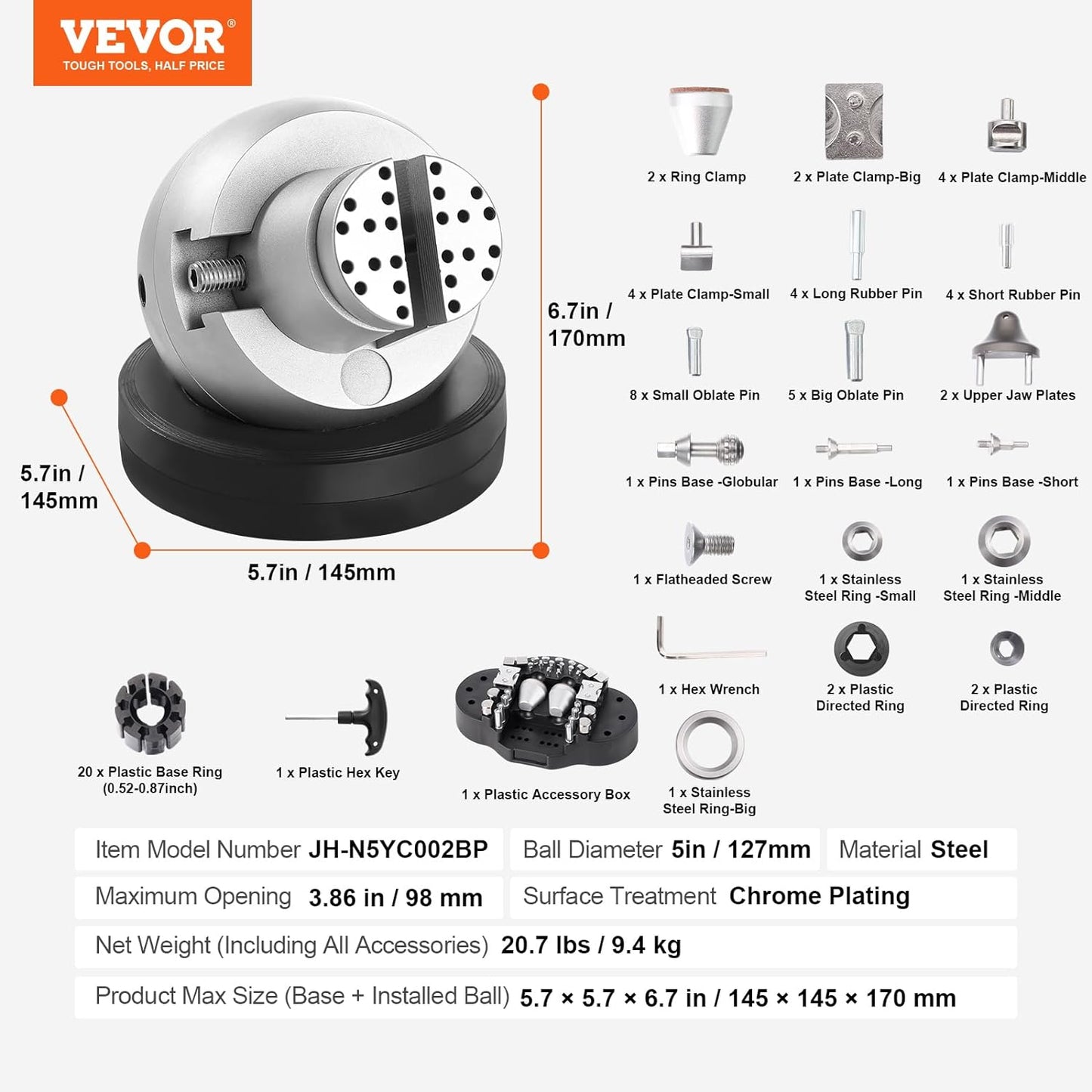5-inch Ball Vise Jewelry Engraving Tool with full accessories kit
Precision ball vise clamp for jewelry making and stone setting
Engraving tool with interchangeable jaws and 360-degree rotation
Jeweler working with a professional engraving vise clamp
Stainless steel workholding clamp for jewelry and watch repair