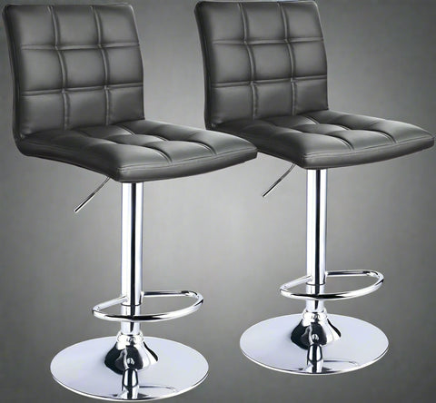 Adjustable Leather Swivel Bar Stool – Black Padded Seat Front View
Modern Bar Chair with Chrome Base – Side Profile
Leather Padded Counter Stool with Footrest – 360 Swivel View
2-Pack Adjustable Bar Stools – Kitchen Counter Seating