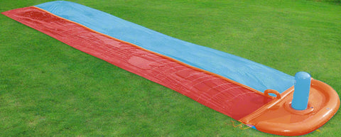 Bestway double lane water splash slide
18ft long dragstrip inflatable slide
Kids' backyard racing water slide
Bestway slide with ha ose sprayer feature