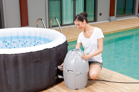 Bestway Miami Inflatable Spa – 4 person setup
Interior view of 4-person Bestway hot tub
User relaxing in Bestway Miami inflatable hot tub
Digital control panel of Bestway spa 3182021
Top-down view of Bestway 3182021 bubble spa