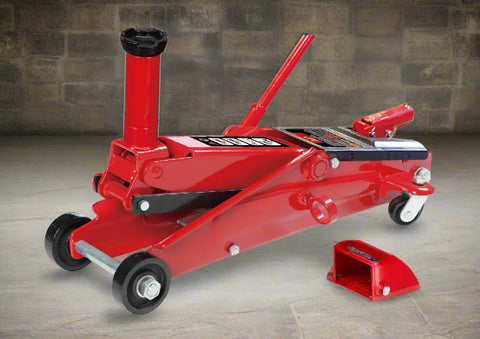 Big Red 3-Ton SUV Trolley Jack – Full View with Extended Saddle
Extended Height Hydraulic Jack – Front Angle in Red Steel Frame
Big Red SUV Jack – Adjustable Saddle Height Demo
T83006XB Floor Jack – Compact Storage with Handle and Wheels