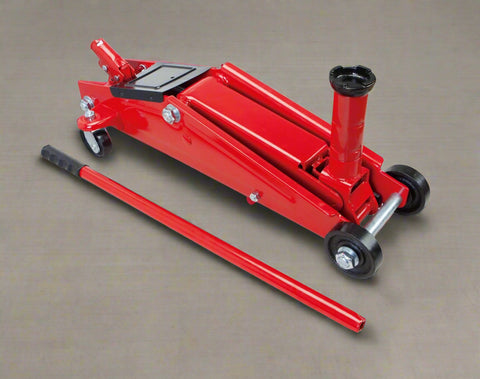 Big Red 3-Ton SUV Trolley Jack – Full View with Extended Saddle
Extended Height Hydraulic Jack – Front Angle in Red Steel Frame
Big Red SUV Jack – Adjustable Saddle Height Demo
T83006XB Floor Jack – Compact Storage with Handle and Wheels