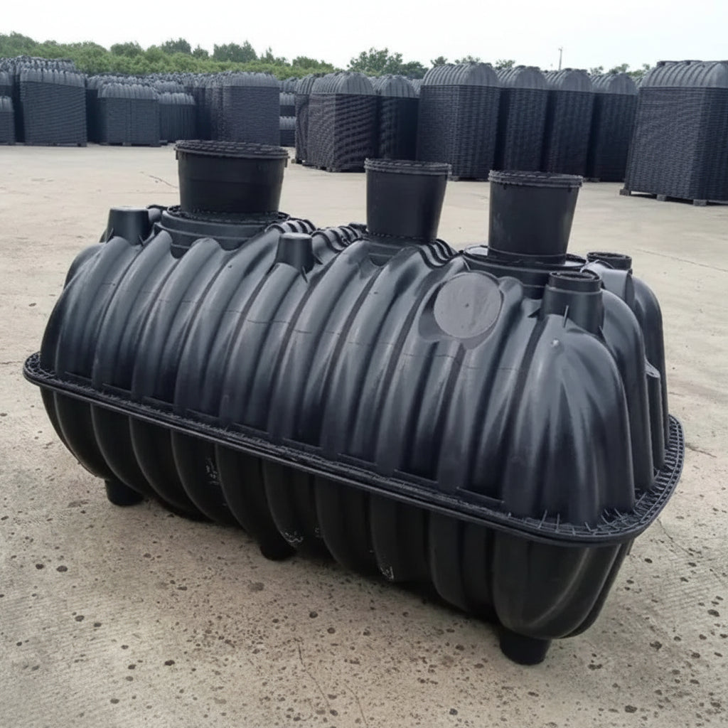 1000L black septic waste tank heavy-duty plastic
1500L plastic sewage holding tank outdoor use
2500L large capacity septic tank thick wall
wastewater plastic tank for residential and commercial sewage
black water septic holding tank with threaded openings