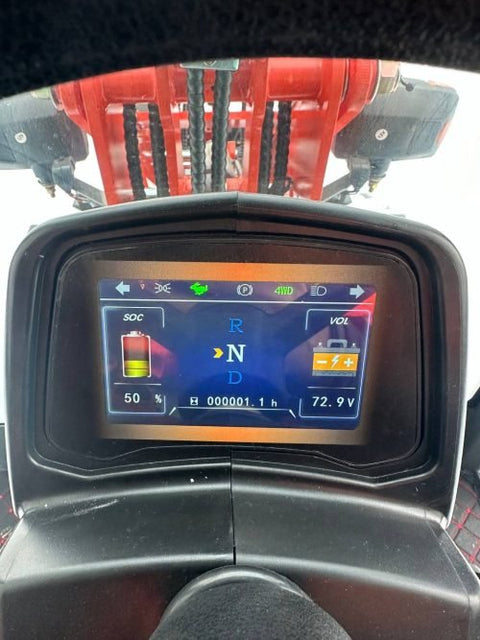 CanLift EREL10 electric wheel loader side view
Red electric wheel loader lifting materials
Bobcat-style quick hitch on CanLift loader
72V battery electric loader in warehouse
Heavy-duty compact loader with bucket attachment