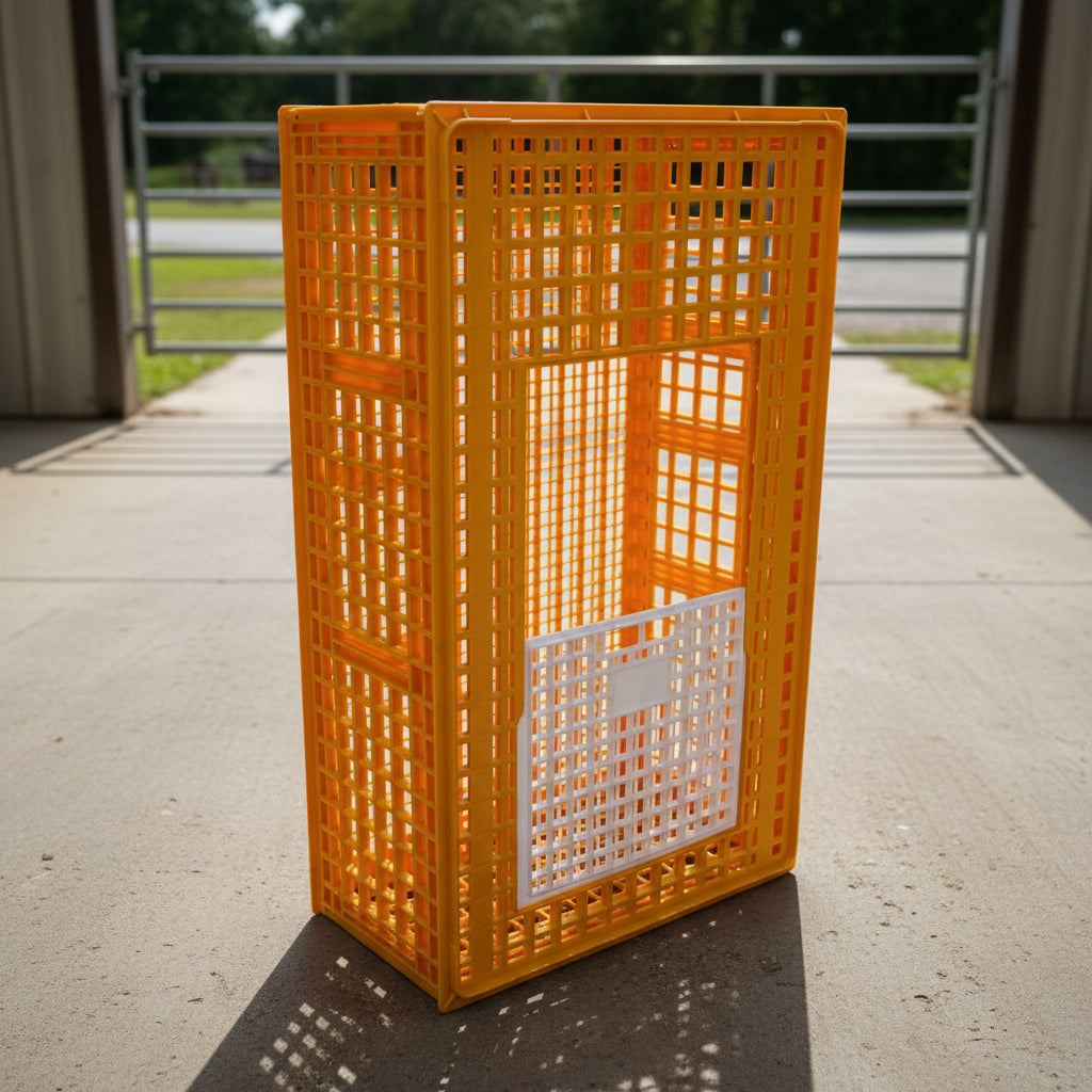 Chicken & Small Animal Transport Crate – Durable Ventilated Plastic Cage