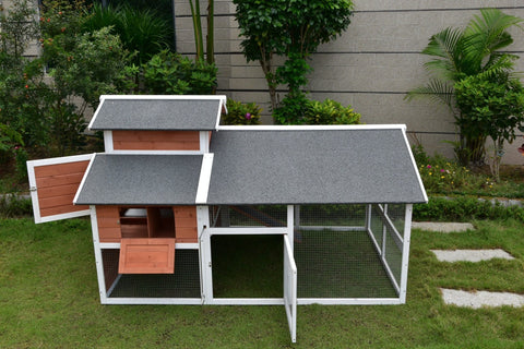 “Large wooden chicken coop with run and nesting box”
“Backyard poultry house with secure wire fencing”
“Weatherproof chicken enclosure with egg collection box”
“Spacious wooden chicken shelter for multiple birds”