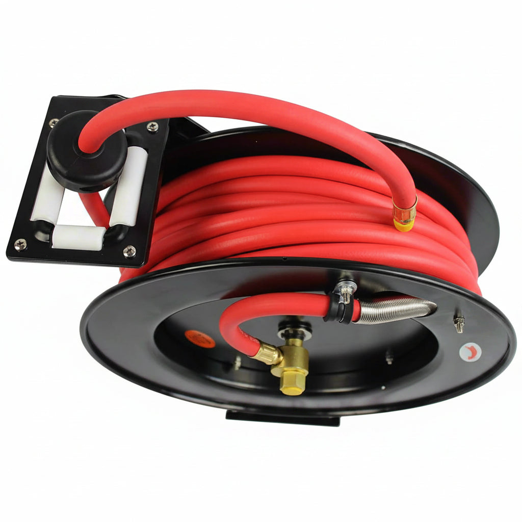 New Cold Weather Hybrid Air Hose Reel – 1/2” & 3/8” Durable Retractable Air Compressor Hose Reel - with 3/8″ Air Hose Reel 72138 | Sold by Uncle Wiener's Wholesale