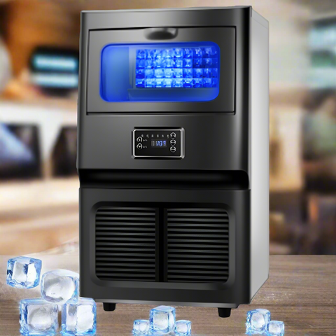 Commercial Ice Maker with LCD Display for Restaurant Use
High-Capacity Ice Cube Machine Producing 66 LBS per Day
Crystal-Clear Ice Cubes from Commercial Ice Maker
Front View of Clear Ice Maker Machine for Bars
Stainless Steel Ice Machine for Café or Restaurant Use