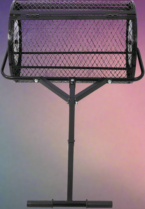 Heavy-duty compost and peat moss lawn spreader with rolling mesh drum
Topdressing broadcast roller for garden and turf care
24-inch steel mesh drum lawn spreader with double latch
Lawn care tool for compost, manure, and peat moss spreading