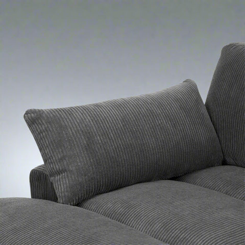 Oversized modular corduroy sofa with ottoman
Gray corduroy sectional sofa
Cream corduroy sofa with plush seating
Custom living room layout with ottoman
Deep seat cozy couch with corduroy fabric