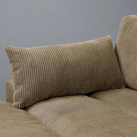 Oversized modular corduroy sofa with ottoman
Gray corduroy sectional sofa
Cream corduroy sofa with plush seating
Custom living room layout with ottoman
Deep seat cozy couch with corduroy fabric