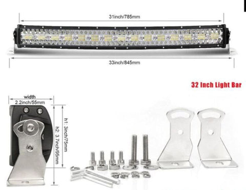 New Curved Triple Row LED Light Bar – IP68 Waterproof, 22" - 50" for Trucks, Jeeps, ATVs - LED Light Bars for Off - Road & Utility Vehicles with 600W 32 ” LED LIGHT BAR | Sold by Uncle Wiener's Wholesale