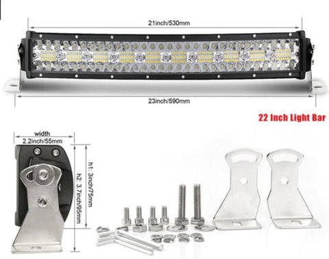 New Curved Triple Row LED Light Bar – IP68 Waterproof, 22" - 50" for Trucks, Jeeps, ATVs - LED Light Bars for Off - Road & Utility Vehicles with 420W 22 ” LED LIGHT BAR | Sold by Uncle Wiener's Wholesale