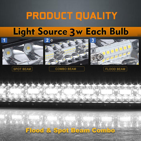 New Curved Triple Row LED Light Bar – IP68 Waterproof, 22" - 50" for Trucks, Jeeps, ATVs - LED Light Bars for Off - Road & Utility Vehicles with 420W 22 ” LED LIGHT BAR | Sold by Uncle Wiener's Wholesale