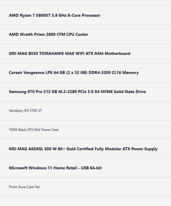 New Custom Gaming PC - Ryzen 7 5800XT | 2 x 32 GB RAM | NVMe SSD | WiFi | Windows 11 - with | Sold by Uncle Wiener's Wholesale