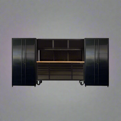 Deluxe 6 FT Tool Bench and Storage Cabinet – Heavy-Duty Stainless or Black Steel Garage Workstation with Drawers and Modular Design