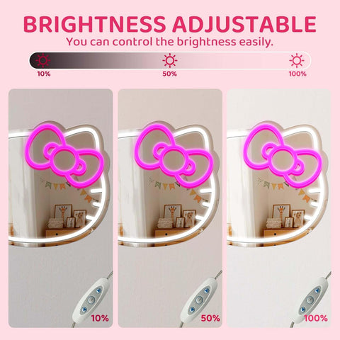 New ED Hello Kitty Mirror Neon Wall Sign – USB Powered Light - Up Decor for Bedroom & Events 🎀💡 - with | Sold by Uncle Wiener's Wholesale