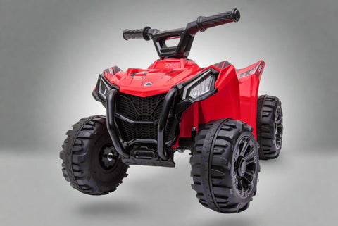 Red 6V ride-on ATV for toddlers aged 1–2
Side view of toddler 6V electric quad bike
Rear view of toddler ride-on ATV with footrests
Compact 6V rechargeable ATV for kids
Children’s electric ATV with wear-resistant tires