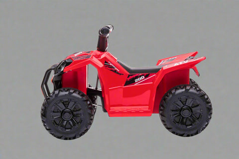 Red 6V ride-on ATV for toddlers aged 1–2
Side view of toddler 6V electric quad bike
Rear view of toddler ride-on ATV with footrests
Compact 6V rechargeable ATV for kids
Children’s electric ATV with wear-resistant tires