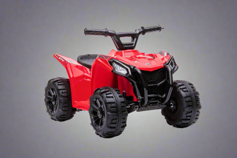 Red 6V ride-on ATV for toddlers aged 1–2
Side view of toddler 6V electric quad bike
Rear view of toddler ride-on ATV with footrests
Compact 6V rechargeable ATV for kids
Children’s electric ATV with wear-resistant tires