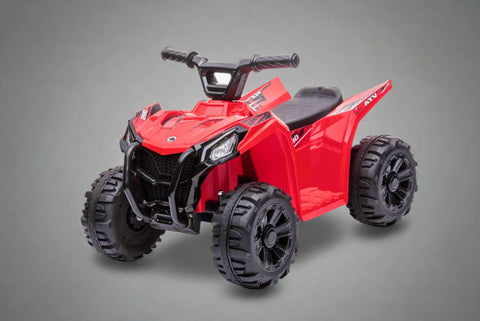 NEW ELECTRIC 6V ATV RIDE ON KIDS CAR - Red 6V ride-on ATV for toddlers aged 1–2
Side view of toddler 6V electric quad bike
Rear view of toddler ride-on ATV with footrests
Compact 6V rechargeable ATV for kids
Children’s electric ATV with wear-resistant tires
with | Sold by Uncle Wiener's Wholesale