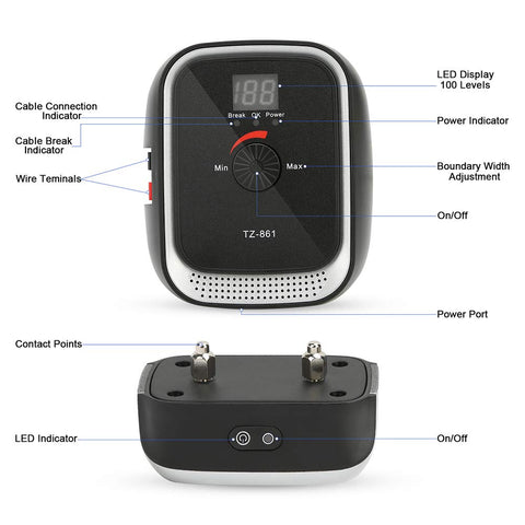 New Electric Dog Fence In - Ground System – Waterproof Safety Shock Collar with Adjustable Boundary Control TZ861 - with | Sold by Uncle Wiener's Wholesale