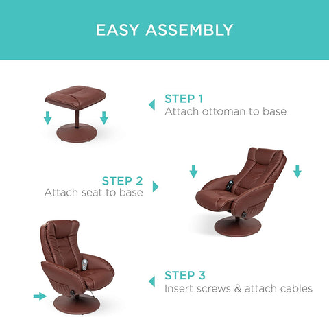 New Electric Massage Recliner Chair & Ottoman with Heat – Wireless Control | SKU: AMLS89 - with | Sold by Uncle Wiener's Wholesale