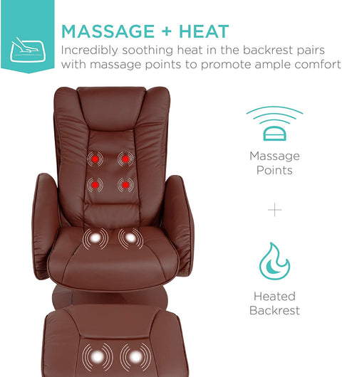 New Electric Massage Recliner Chair & Ottoman with Heat – Wireless Control | SKU: AMLS89 - with | Sold by Uncle Wiener's Wholesale