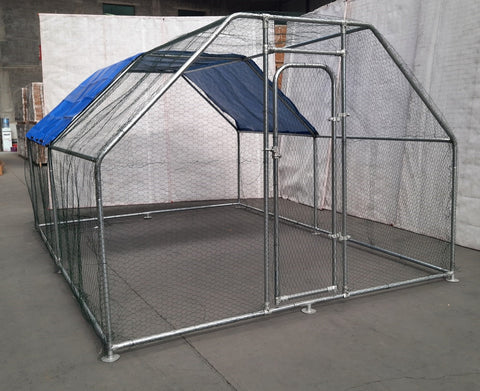 New Flat Top Dog & Animal Cage Coop 12.5 x 9 FT β Walk - In Metal Enclosure β SKU626231 - with | Sold by Uncle Wiener's Wholesale
