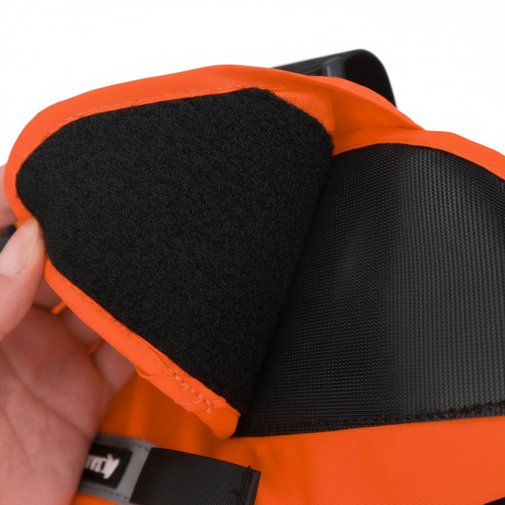 New Fluorescent Orange Dog Life Jacket – High - Visibility Pet Safety Vest for Swimming & Boating - with Medium 42×42 cm | Sold by Uncle Wiener's Wholesale