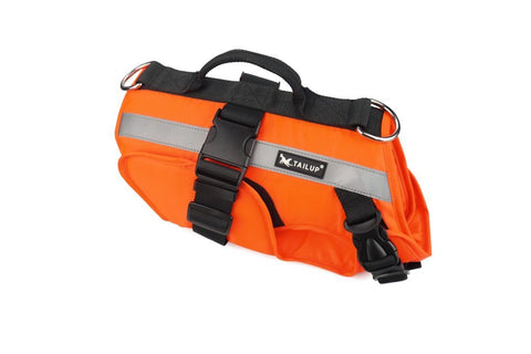 New Fluorescent Orange Dog Life Jacket – High - Visibility Pet Safety Vest for Swimming & Boating - with Medium 42×42 cm | Sold by Uncle Wiener's Wholesale