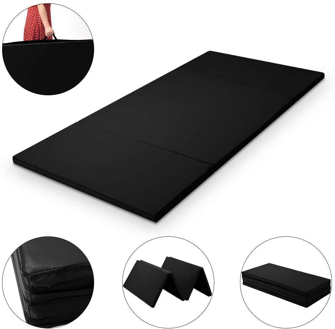 Foldable 4x8 Ft Yoga Mat in Multi-Color
Tri-Fold Thick Exercise Mat for Home Gym
Durable EPE Foam Fitness Mat
Water-Resistant Workout Mat with Handle
Home Use Folding Gymnastics Mat
Child practicing on colorful foam mat
Folded yoga mat stored neatly
Multi-use mat in home workout setup