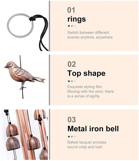 NEW Garden Bird Metal Wind Chime S3121 – Handcrafted Copper & Aluminum Chime - with | Sold by Uncle Wiener's Wholesale