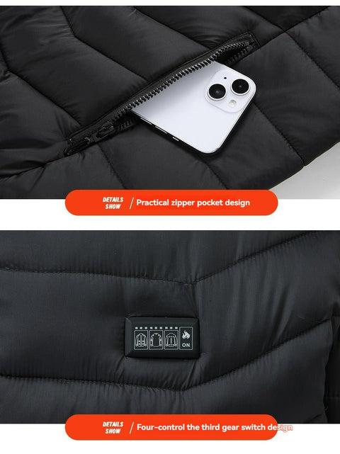 NEW Heated Jacket USB Rechargeable Hooded Coat with 21 Heating Zones Small X - Large - with Small | Sold by Uncle Wiener's Wholesale