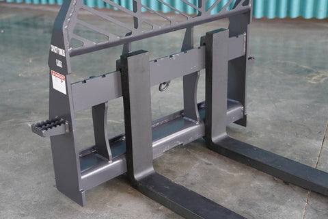 Class 3 skid steer forks and frame attachment rated for 12,000 lb
Heavy-duty 48-inch steel pallet forks with universal frame
Industrial skid steer fork combo for material handling
Rugged Class 3A steel forks on wide frame