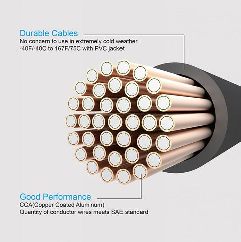 Heavy Duty 20 FT 4 Gauge Jumper Booster Cables for Cars and Trucks with Carry Bag