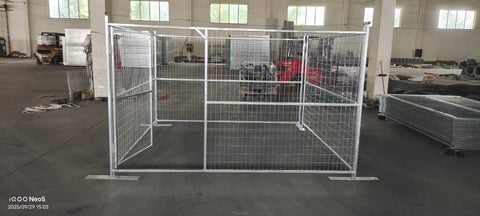 New Heavy - Duty Construction Fence Panel | Galvanized & Powder Coated for Long - Lasting Use - with Entry Gate CF610EG | Sold by Uncle Wiener's Wholesale