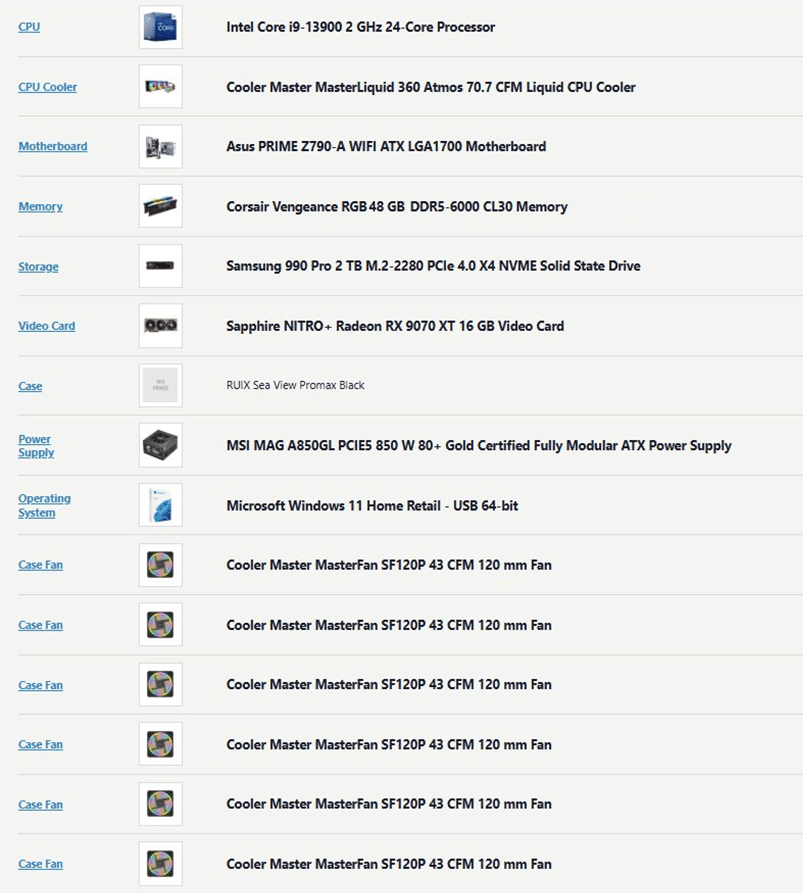 New High - Performance Custom Gaming PC - Intel Core i9 - 13900 | RX 7900 XT | 48GB DDR5 | 2TB NVMe - with | Sold by Uncle Wiener's Wholesale