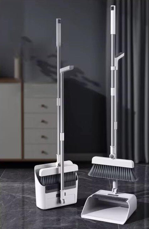 “Sweeper broom and dustpan set with upright stand – white and black”
“Compact broom set with stainless steel handle for home and office”
“Ergonomic dustpan with long handle broom for convenient storage”