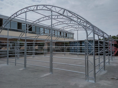 large horse and animal fabric livestock shelter with green canopy
40x40x16 ft livestock shelter with steel frame for farm use
durable green canopy shelter for animals and hay storage
portable barn for cattle and horses with weatherproof cover
livestock storage structure for farm equipment and feed